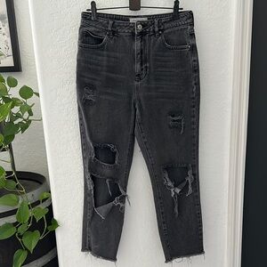 PacSun Distressed Black Mom Jeans